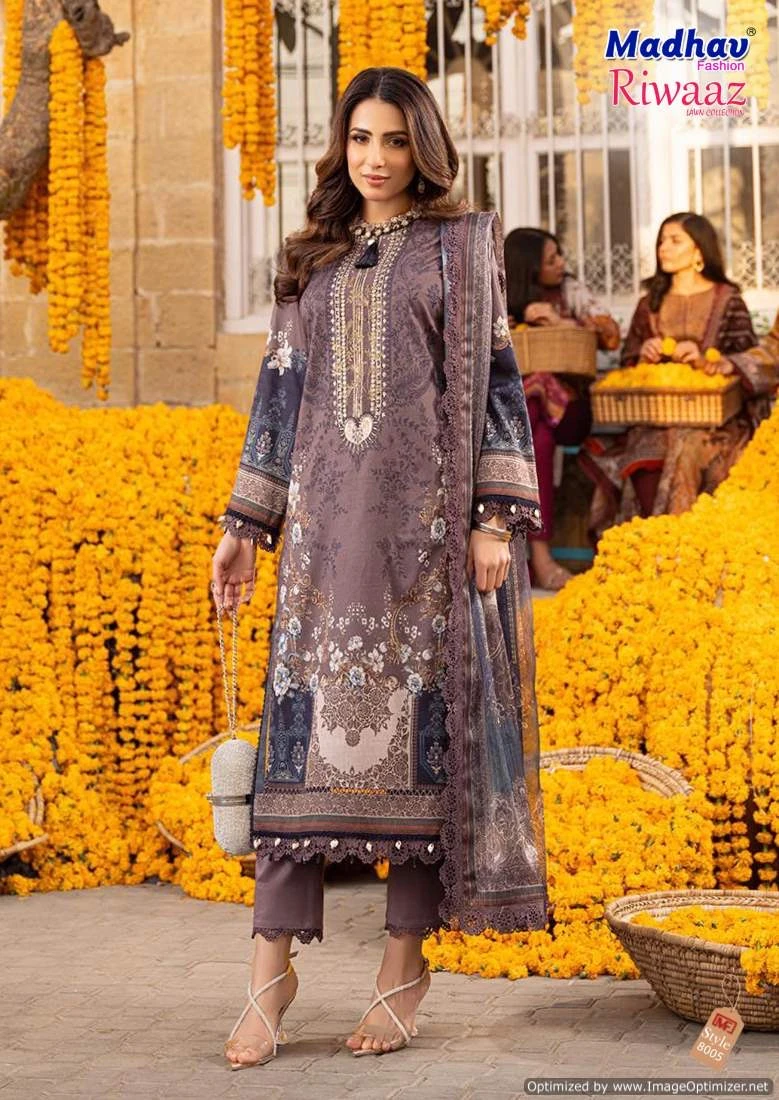 Madhav Riwaaz Vol 8 Cotton Wholesale Readymade Pakistani Salwar Suit Catalog — Wholesale Salwar Suits, MPA wholesale from Surat — view 2
